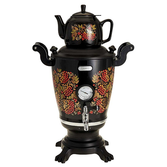 Самовар электрический Яромир, Рябина ЯР-1802, 4 л, 2300 Вт, скрытый нагревательный элемент, металл