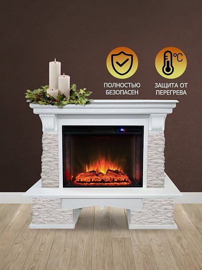 Электрокамин RealFlame, Luxembourg WT, Sparta 25.5 Led S (CH-721), эксклюзив