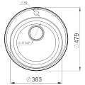 Мойка кухонная врезная, GranFest, Quarz, кварцевый песок, 479 мм, без сифона, бежевая, GF-Z08 - фото 3