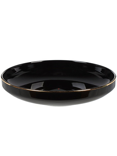 Тарелка суповая, фарфор, 19 см, круглая, Black Gold, Domenik, DM3012-1