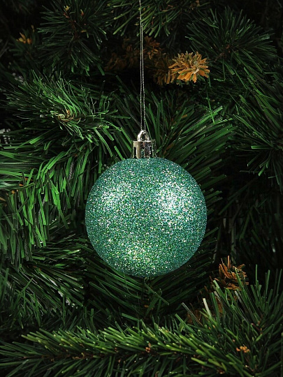 Елочный шар 6 шт, зеленый, белый, 6 см, SYQB-0122292