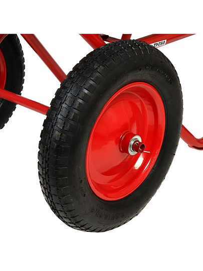 Тачка строительная двухколесная, сталь, 250 кг, 118 л, усиленная, 0.8 мм, корыто оцинкованное, колесо пневмо 13х3,25-8, Garden King, Мастер Супер, WB5009МS2-118