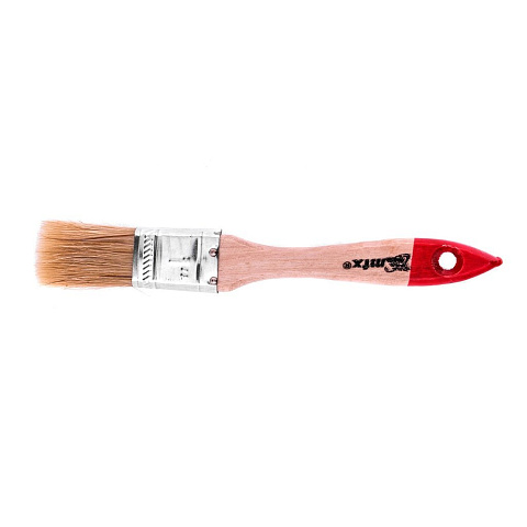 Кисть плоская "Стандарт" 1" (25 мм), натуральная щетина, деревянная ручка, MTX, 82520