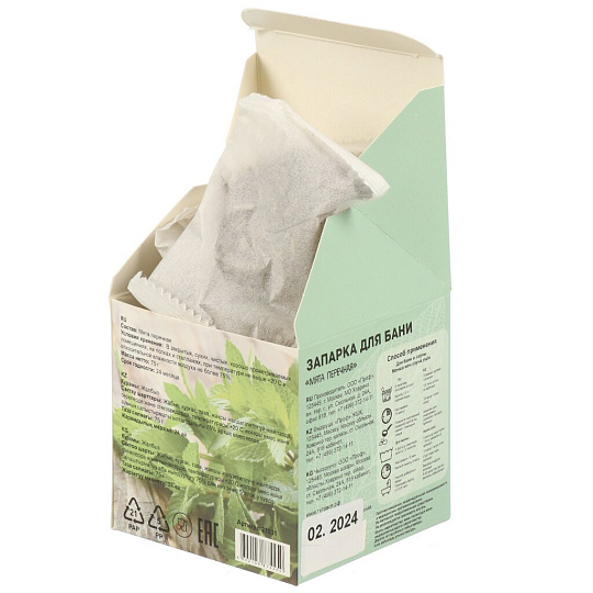 Запарка для бани 5 г, фильтр-пакет, 15 шт, Бацькина Баня, Мята перечная, 21031