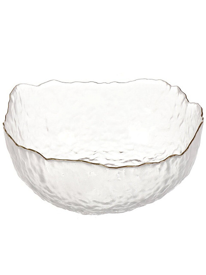 Салатник стекло, круглый, 17х8 см, 0.62 л, отвод золотом, Алмаз, Daniks, B150104/Y4-9203