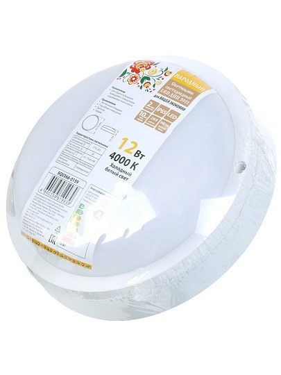 Светильник светодиодный, TDM Electric, ДПП 3901 Народный, 12 Вт, 4000 К, 940 Лм, IP65, 15.5х15.5х6.2 см, белый, SQ0366-0159