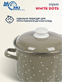 Кастрюля эмалированная сталь, 3 л, крышка сталь, цилиндрическая, ЛЗЭП, White dots, С-1612АП2/8Кс, индукция - фото 6