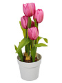 Цветок искусственный декоративный Тюльпан в кашпо, 28 см, Y4-11115 - фото 3