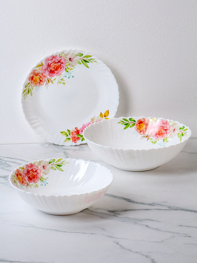 Сервиз столовый стеклокерамика, 13 предметов, на 6 персон, Jewel, Жизель, ПС00115-48