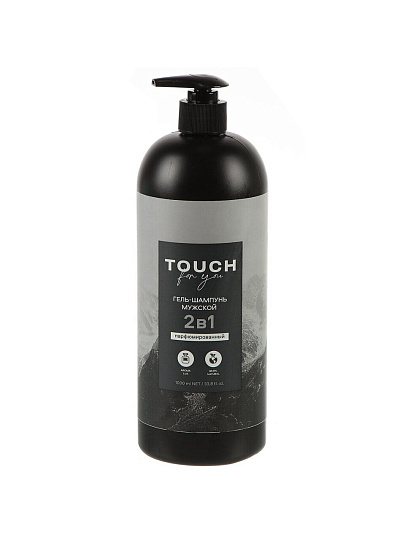 Гель для душа и шампунь Touch For You, 2 в 1, для мужчин, 1 л, парфюмированный
