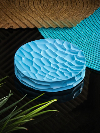 Мыльница настольная, пластик, 11х11х2.2 см, синяя, RE1319CA-SD