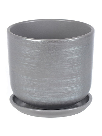 Горшок керамика, 1.5 л, 15х15.5 см, серый, Галактика №3, 008744