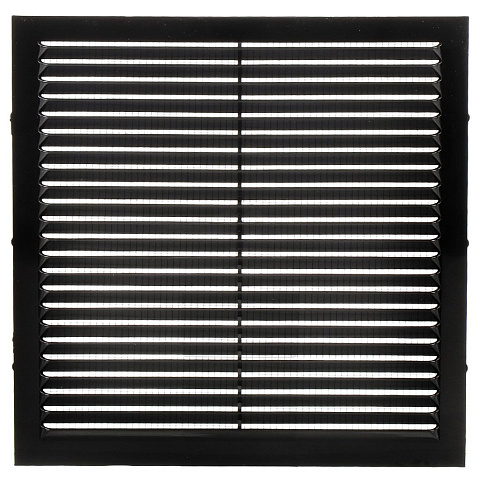 Решетка вентиляционная пластик, вытяжная, 230х230 мм, с сеткой, черная, Viento