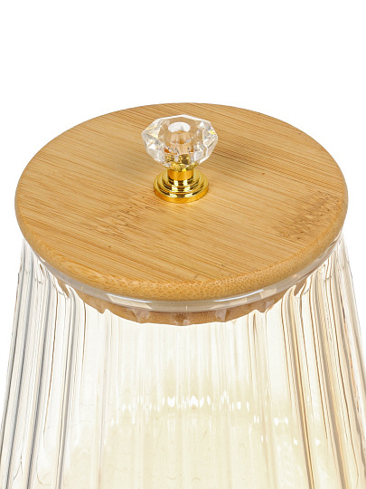 Банка для сыпучих продуктов, стекло, 0.75 л, с крышкой, Barouge, Glass Honey Jar, BC-006, бронза