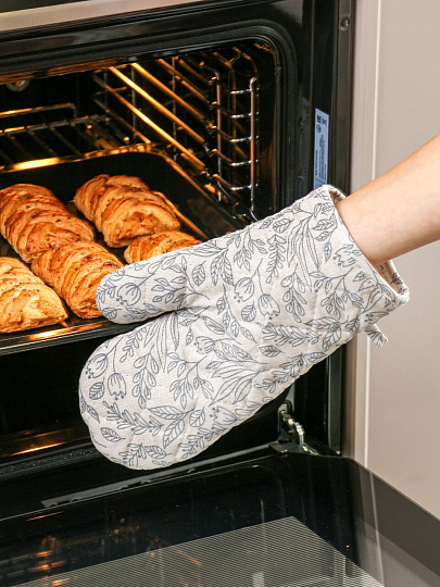 Прихватка-варежка кухонная 30х18 см, 100% хлопок, Silvano, Флер