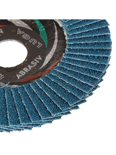 Круг лепестковый торцевой КЛТ1 для УШМ, LugaAbrasiv, диаметр 125 мм, посадочный диаметр 22 мм, зернистость ZK40, шлифовальный