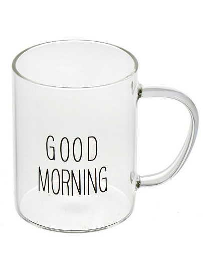 Кружка стекло, 400 мл, Доброе утро, Y4-5387