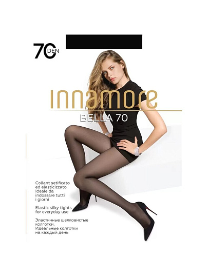 Колготки Innamore, Bella, 70 DEN, р. 3, nero/черные, с шортиками и прозрачным мыском