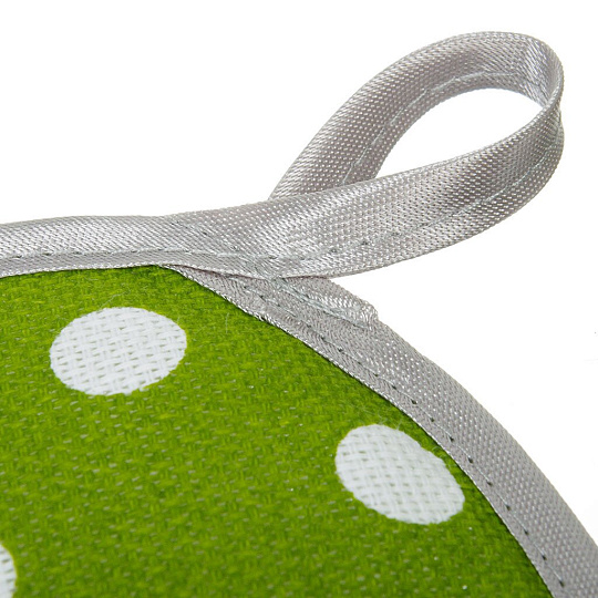 Прихватка 18х18 см, рогожка, 100% хлопок, Текстильная лавка, Крупный горох зеленый, 30098/1