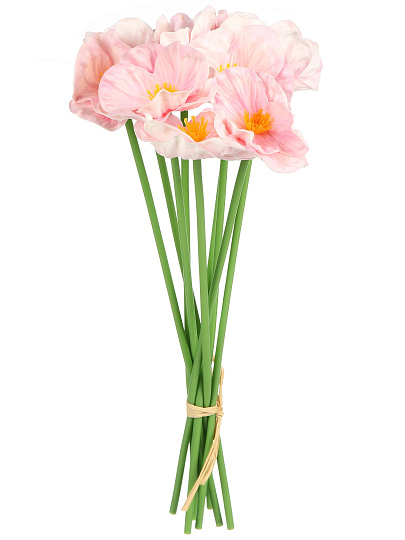 Цветы искусственные Мак Розовый, декоративные, 9 шт, 33 см, 23-270