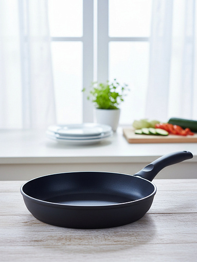 Сковорода литой алюминий, 26 см, антипригарное покрытие, Нева Металл Посуда, Оригинальная, низкая, 4526