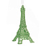 Елочное украшение Эйфелева башня, зеленое, 16.5х7.5 см, SYYKLB-182271 - фото 2