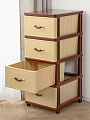 Комод 4 ящика, Дюна, 40х50х94 см, коричнево-бежевый, 04014, Dunya Plastik - фото 7