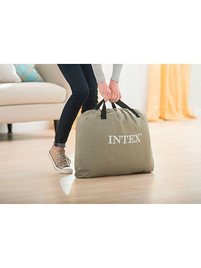 Кровать надувная Intex, 203х152х46 см, 64126ND, насос встроенный, электрический, флокированная, 273 кг