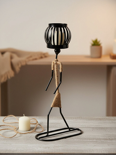 Подсвечник декоративный металл, 1 свеча, 15х7.5х31.5 см, Девушка, Y4-11099