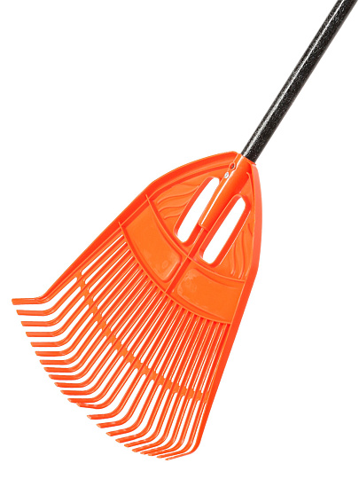 Грабли веерные, 23 зуб, пластик, 50 см, Инструм-Агро, Гардения, оранжевые, черенок фибергласс, 010820-4