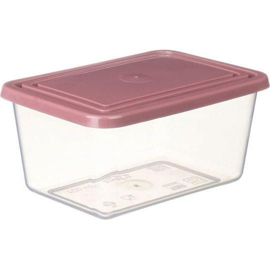 Емкость пластик, 2 л, 20.5х10х15 см, ягодная, прямоугольная, для продуктов, Idea, М 1453