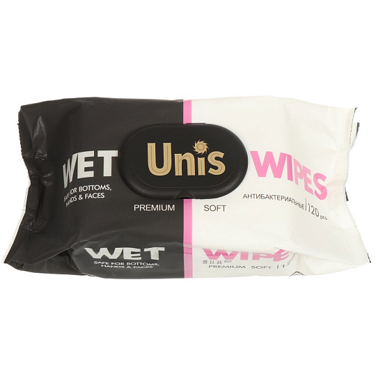 Салфетки влажные Unis, Универсальные, с клапаном, 120 шт