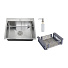 Мойка кухонная врезная, РМС, нержавеющая сталь, 600х500 мм, 1-3 мм, сифон + корзина + дозатор, MR-6050 - фото 2
