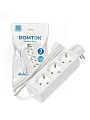 Удлинитель бытовой 3 гнезда, 3 м, ПВС, 3х0.75 мм², с заземлением, 2200 Вт, Domtok, 2375