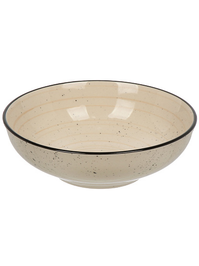 Тарелка суповая, керамика, 18 см, круглая, Фьюжен Миели, Elrington, 225-27025, бежевая
