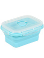 Контейнер пищевой пластик, 350 мл, 13х12х3 см, голубой, прямоугольный, складной, Y4-6486 - фото 2