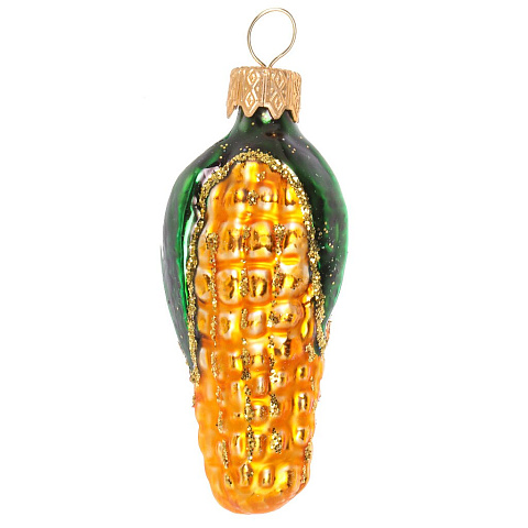 Елочное украшение Кукуруза, 9 см, стекло, ФУ-52