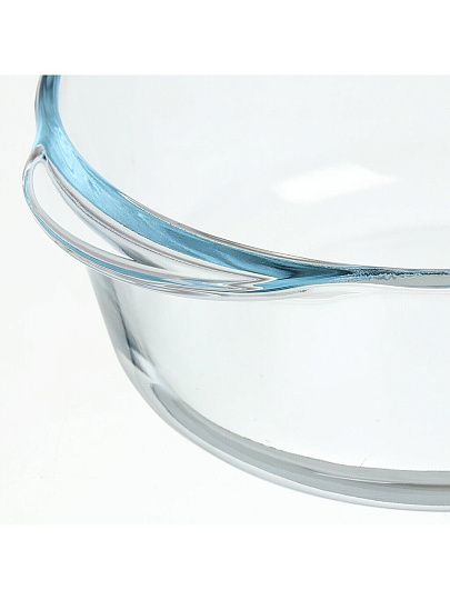 Кастрюля для запекания стекло, 7.6 см, 1.45 л, круглая, с крышкой, серая, Borcam, 59123GREY