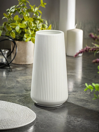 Ваза фарфор, настольная, 20х10.5 см, Y9-196, белая