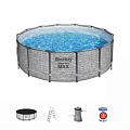 Бассейн каркасный Bestway, 427х122 см, Steel Pro Max, 5619D, фильтр-насос, лестница, тент, 15232 л, ремонтная заплата - фото 6