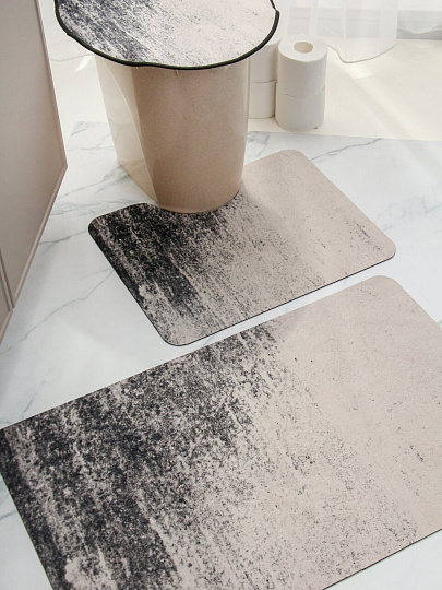 Набор ковриков для ванной, 3 шт, 0.5х0.8, 0.5х0.4, 0.45х0.39 м, диатомит, быстросохнущий, коричневый, Silvano, Вельвет