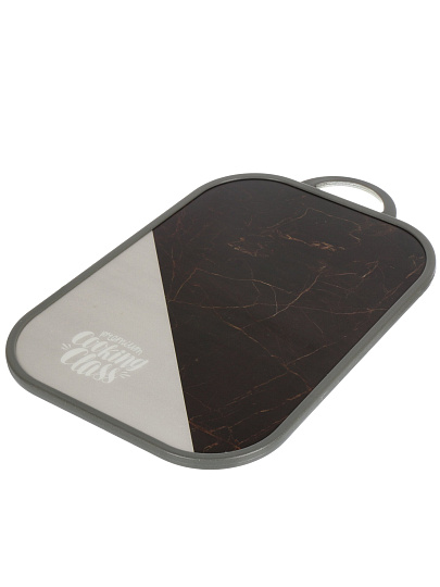 Доска разделочная пластик, 37х25 см, с ручкой, прямоугольная, Y4-11652