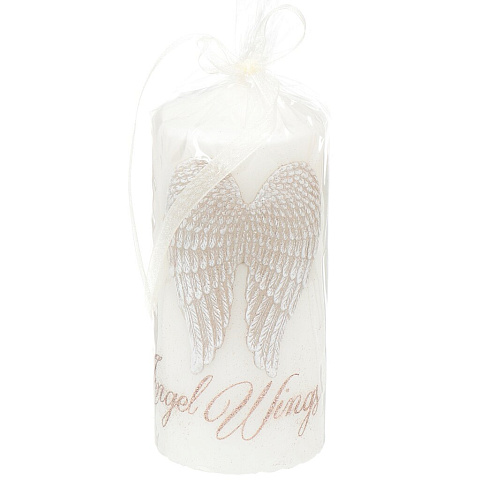 Свеча декоративная, 6х13 см, Ангельские крылья белая колонна Bartek candles
