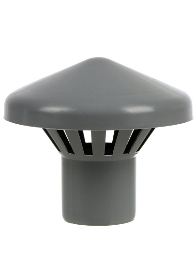 Зонт канализационный вентиляционный, 50 мм, Мультимирпласт, внутренний, серый, ЗНТ ВК 50