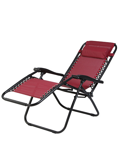 Шезлонг пляжный склад, мет-л, 175х67х110 см, 120 кг, бордо