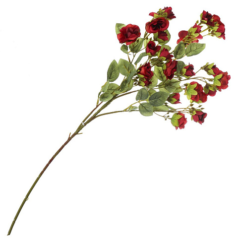 Цветок искусственный декоративный Роза кустовая, 84 см, красный, Y4-7915