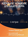 Гирлянда 100 ламп, 5 м, 8 режимов, теплый белый свет, зеленая, в помещении, сетевая, SY20L-01 - фото 3