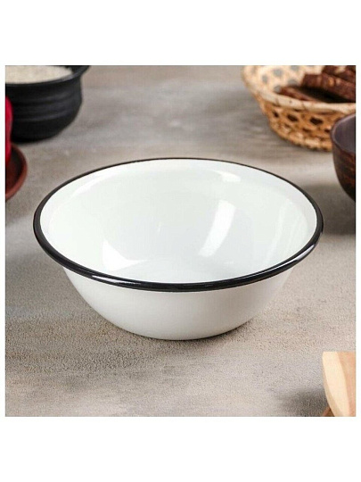 Миска эмалированная сталь, круглая, 18х8 см, 0.8 л, Керченский металлургический завод, 40304-062