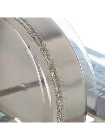 Коронка алмазная, по керамограниту и керамике, Росомаха, диаметр 120 мм, цилиндрический хвостовик, с центрирующим сверлом, 723120