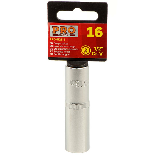 Головка торцевая 6-гранная 1/2&quot;, 16 мм, глубокая, PRO-52116